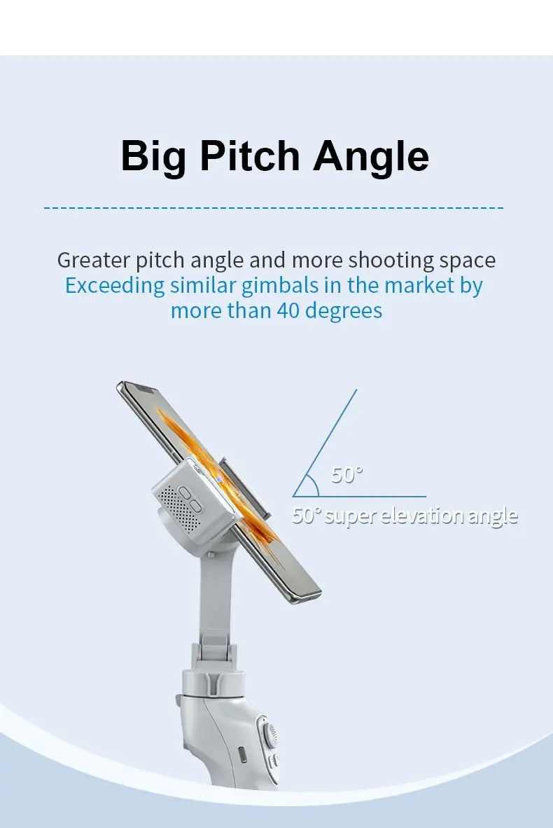 New Arrival Mini Detachable Handheld Smart Face Tracking 3 Axis Phone Holder with Movement Sensor Best Gimbal Stabilizer