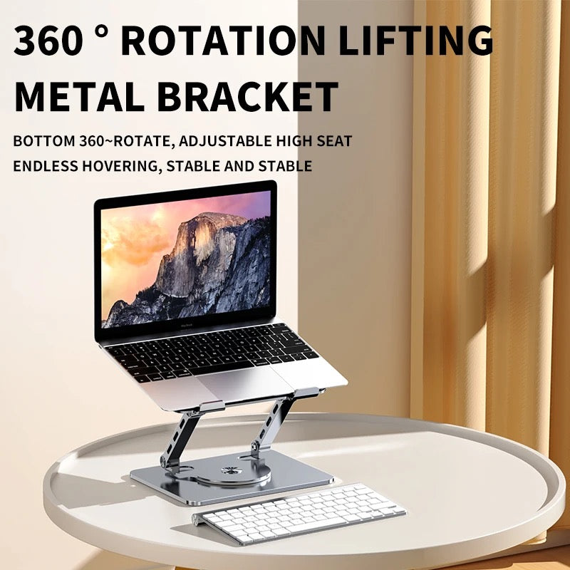 360-degree rotating laptop stand Desktop lift folding portable aluminum alloy metal cooling base computer stand