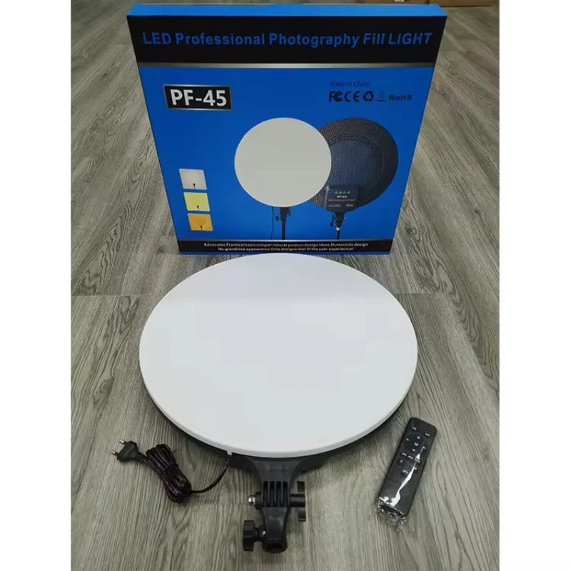 Tiktok PF-45 photography light 18inch 50W high brightness full screen circular fill light large screen streaming beauty light