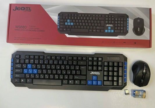 Jedel WS880 Russian Wireless Gaming Keyboard And Mouse Set Optical Combo 2.4 GHz