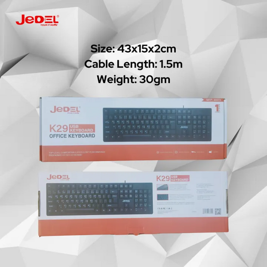 JEDEL K29 USB Black Office Keyboard