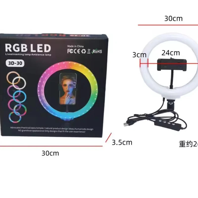 3D-30 Tiktok video Double-sided light crystal 12-inch/30CM fill ring light manufacturer photography live broadcast light