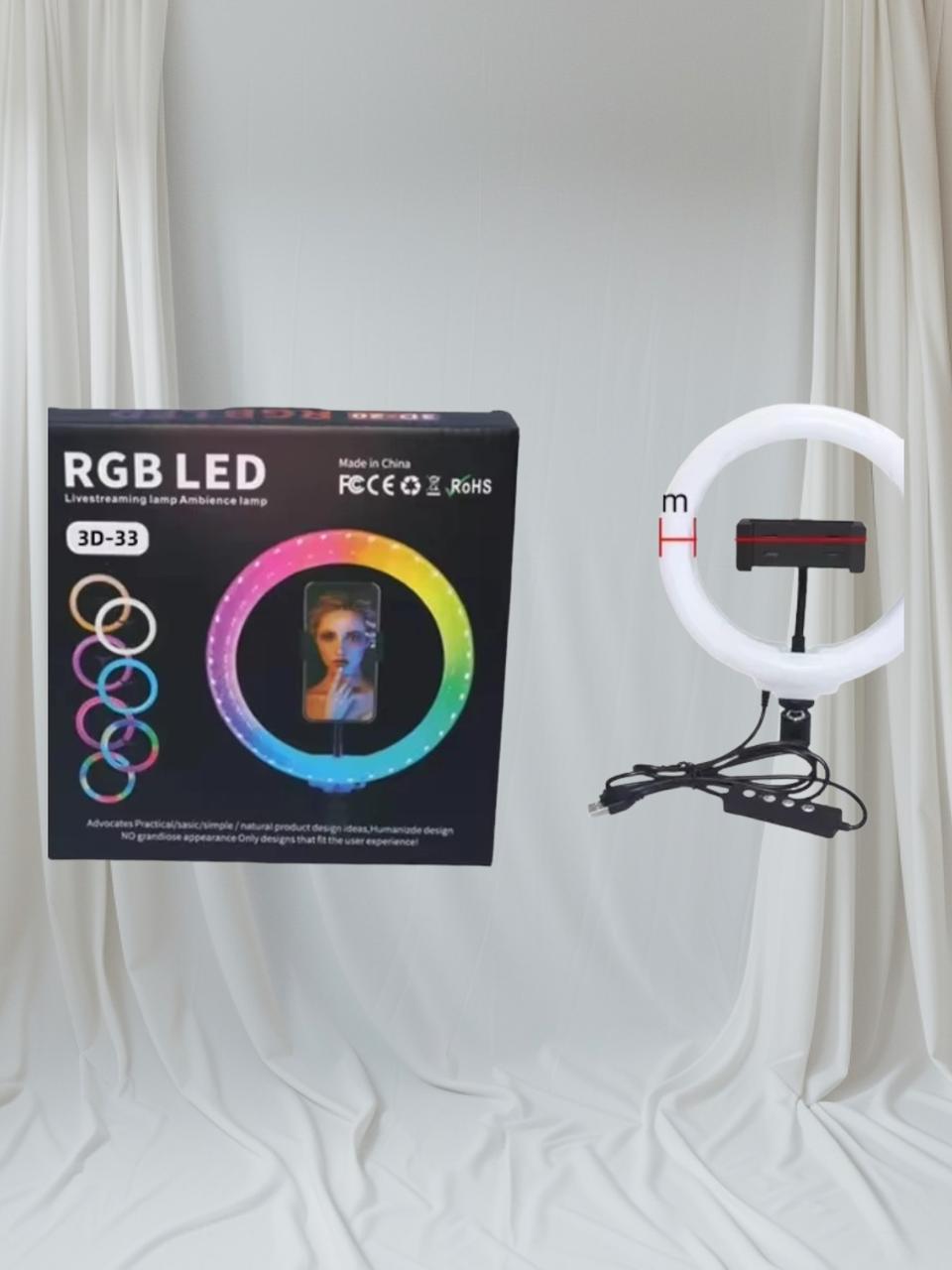 Live Streaming Lamp 3D-33 RGB Ambience Lamp RGB Photographic Fill Light, TikTok Live, Live Show, Social Media Video.