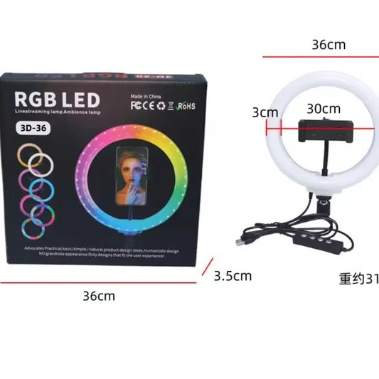 3D-16 tiktok video Double-sided light crystal 14-inch/36CM fill ring light manufacturer photography live broadcast light