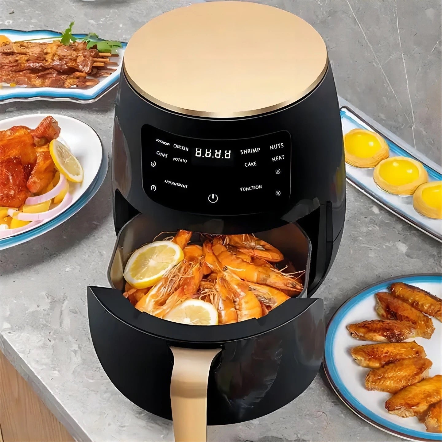 Hot Selling 6L 8L Silver Crest Air Fryer Digital Touch Screen Electric Large Capacity Oil Fee Air
Fryer 2400W