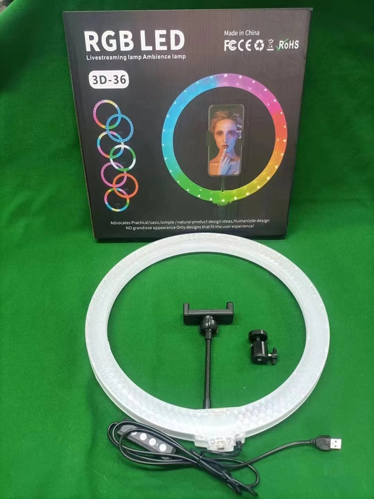 3D-36 Double sided lighting Rgb3D ring Light Adjustable 360
Degree Rotated 14 Inch 36 Cm Led Ring RGB Light