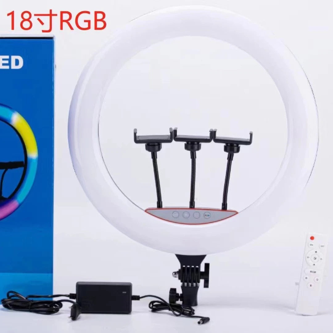 LJ45-PF-33 Dimmable RGB 18inch Ring Lighting 3200-6500K
Makeup 45cm Ring Light with Remote and bag