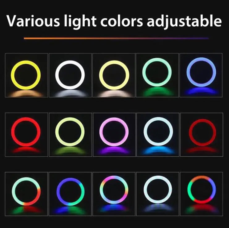 LJ45-PF-33 Dimmable RGB 18inch Ring Lighting 3200-6500K
Makeup 45cm Ring Light with Remote and bag