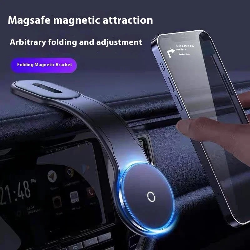 Car magnetic mobile phone wireless charging bracket Car 15W navigation fast charging bracket simple does not take up space