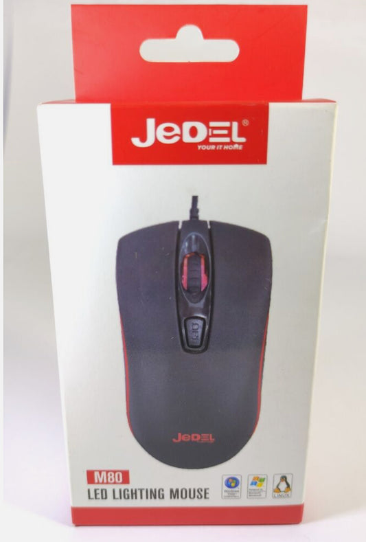 JeDEL M80 4D LED USB Wired Gaming Mouse for Computer,Laptop,Tablet Free MousePad