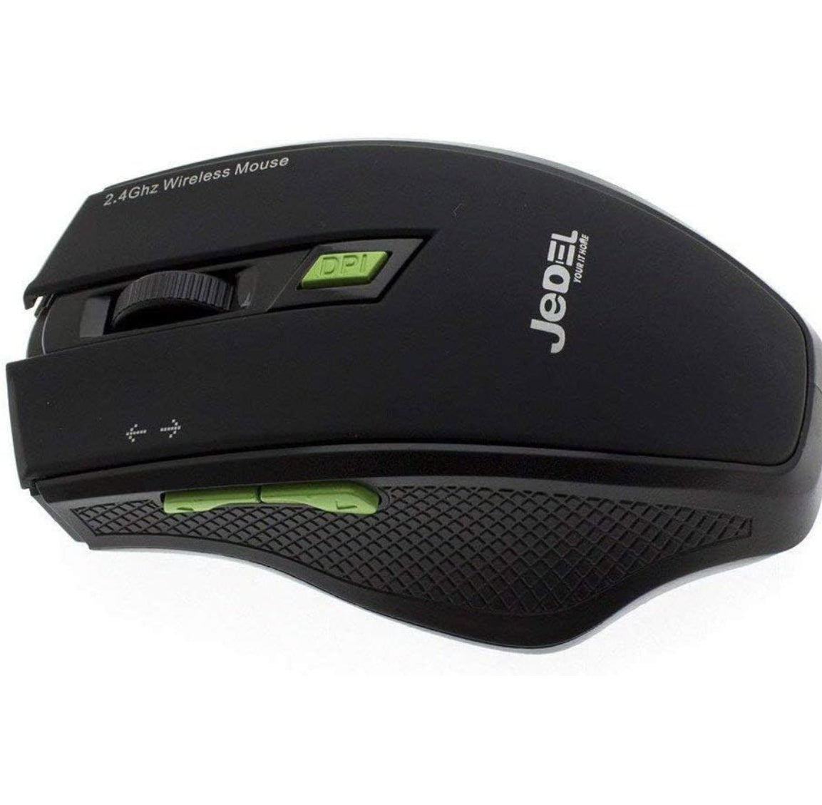 Jedel (W400) Wireless Optical Gaming Mouse 800-1600 DPI USB DPI Switch Black & Green