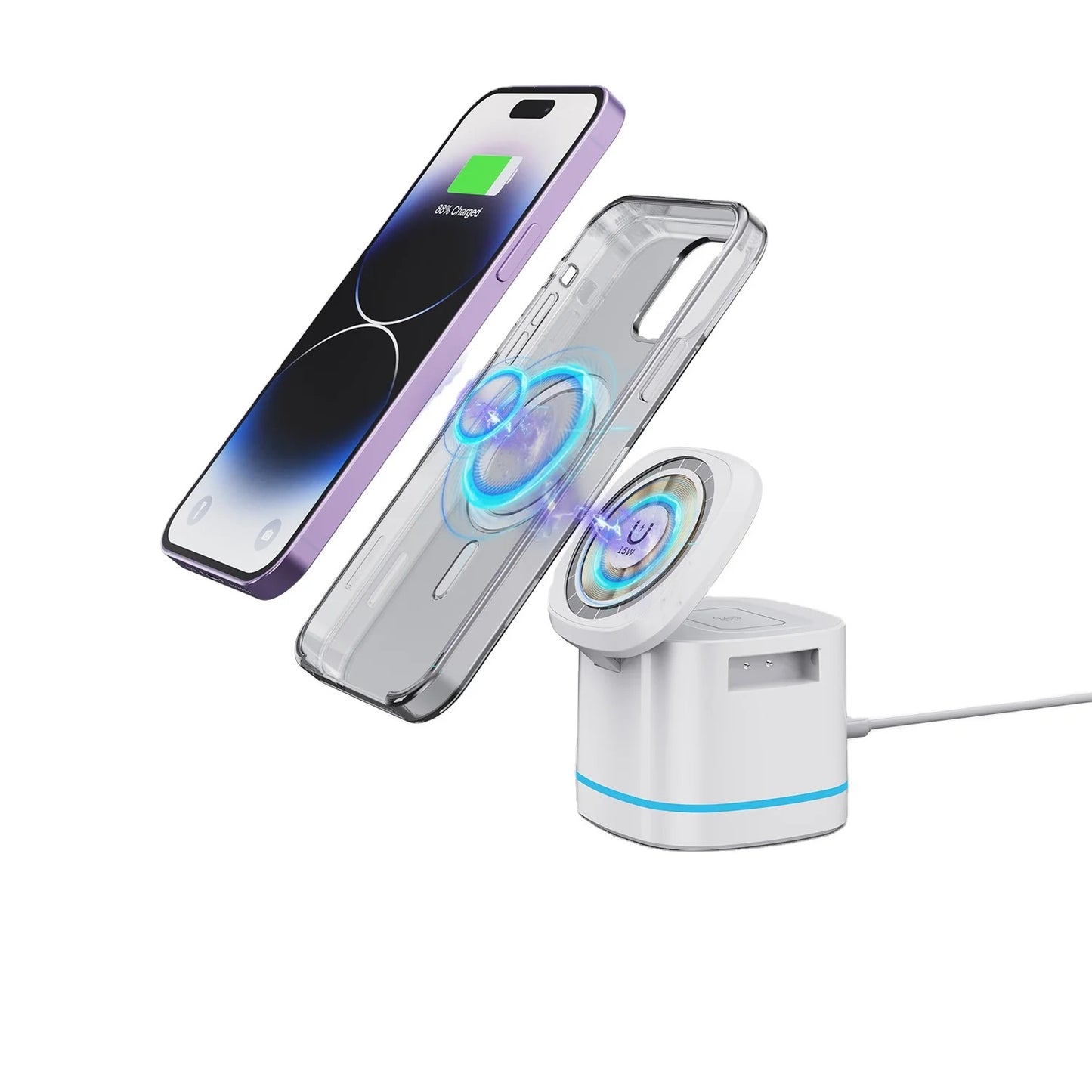 Foldable Wireless Chargers Station Foldable Phone Stand Qi Fast Charging Strong Magnetic 3
In 1 Wireless Charger For Iphone 15