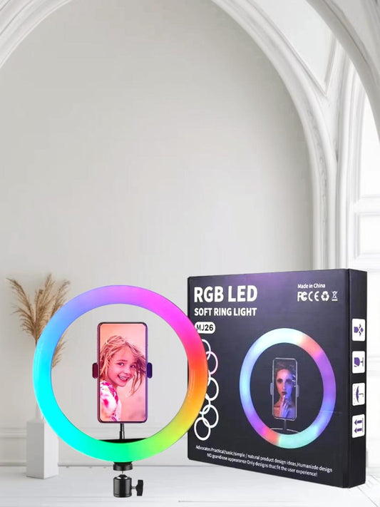 Live Streaming Soft Ring Light MJ 26 RGB Photographic Fill Light, TikTok Live, Live Show, Social Media Video.