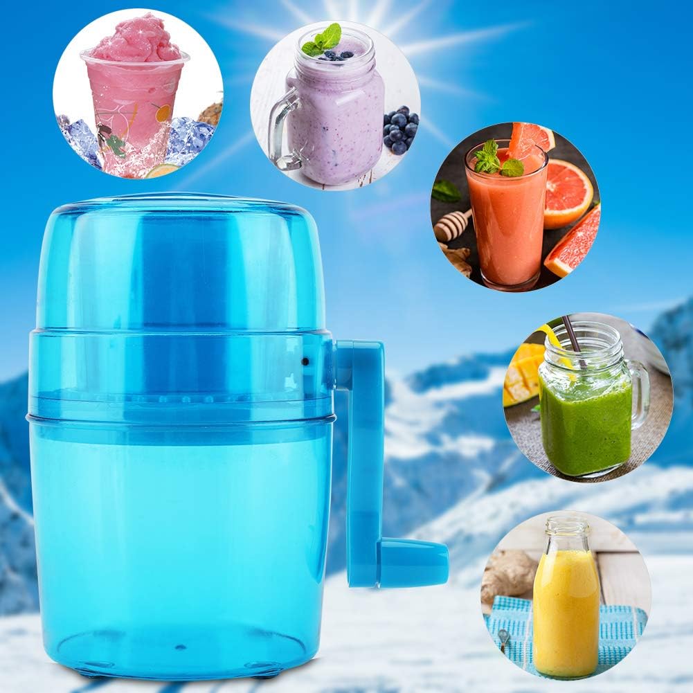 Manual Ice Crusher - 1.1L Portable Hand Crank Manual Household Ice Crusher Shaver Snow Cone Maker Kitchen Tool