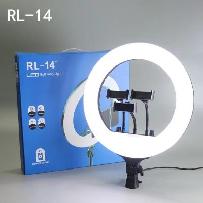 TikTok LED Soft Ring Light RL14 Full Ring Light With Phone Holder Remote Control For Camera, Phone, Video Recording